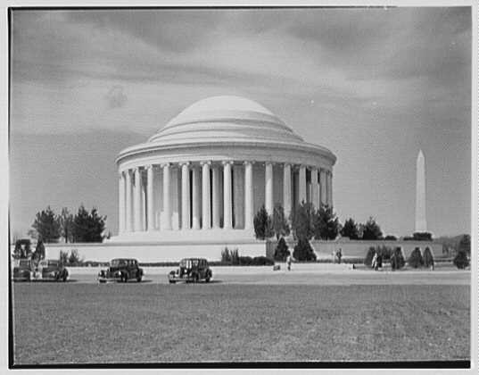 Washington DC Jefferson Memorial 1943 Exterior from South Monument Horizon View