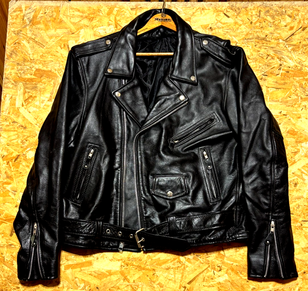 Leather Biker Jacket Size Large
