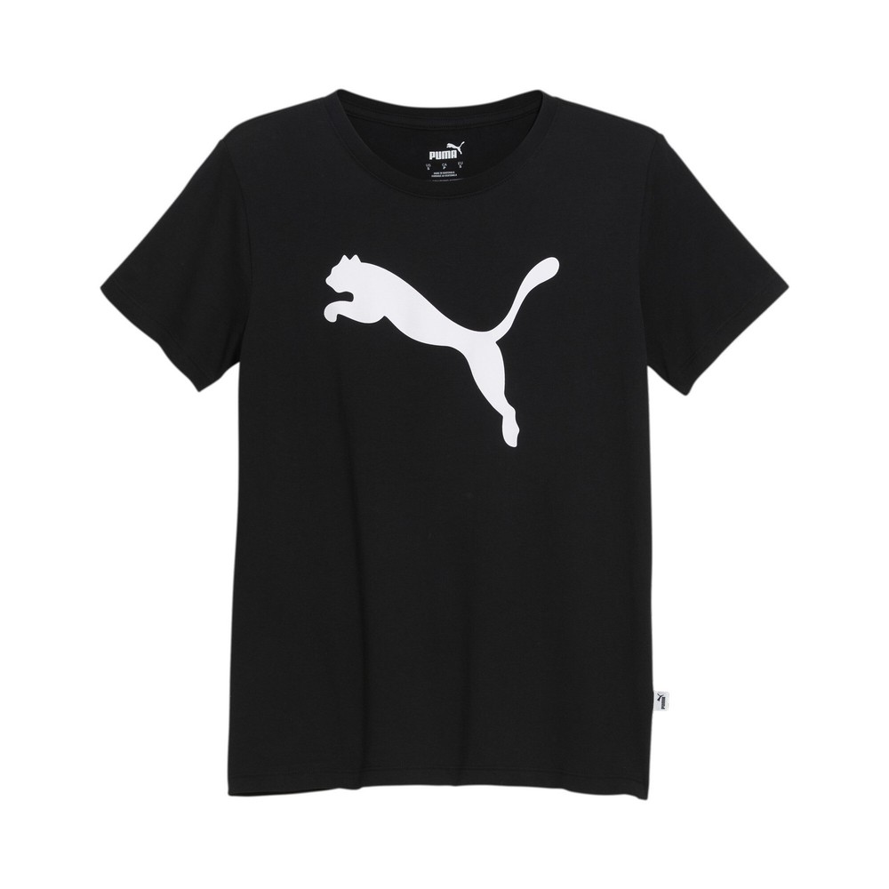 PUMA Essentials  Cat Logo Crew Neck Short Sleeve T-Shirt Womens Black Casual Top