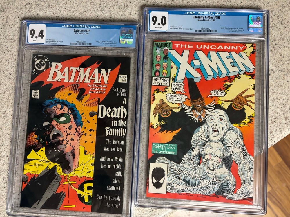 Batman #428 Comic Book CGC 9.4 NM Death in the Family White Pages X-men 190 Lot