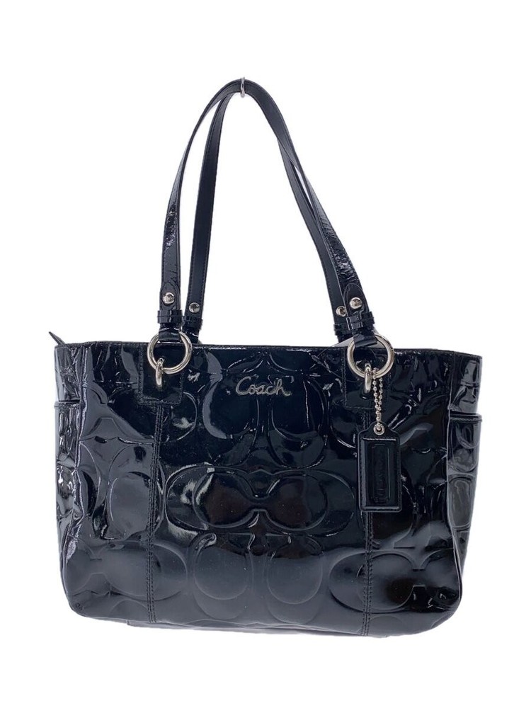 COACH Black Enamel Pattern Tote Bag F17728