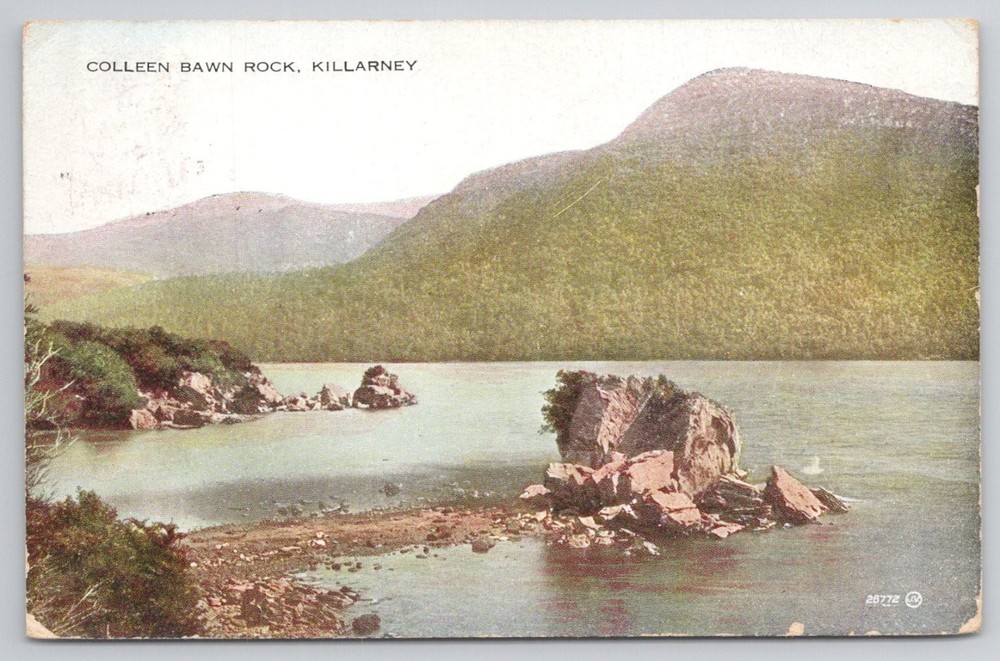 Colleen Bawn Rock Killarney Ireland Valentine's Postcard 1912 Posted