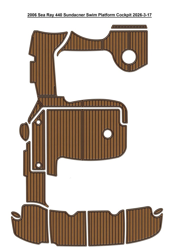 2006 Sea Ray 440 Sundancer Swim Platform Cockpit Boat EVA Foam Teak Deck Floor