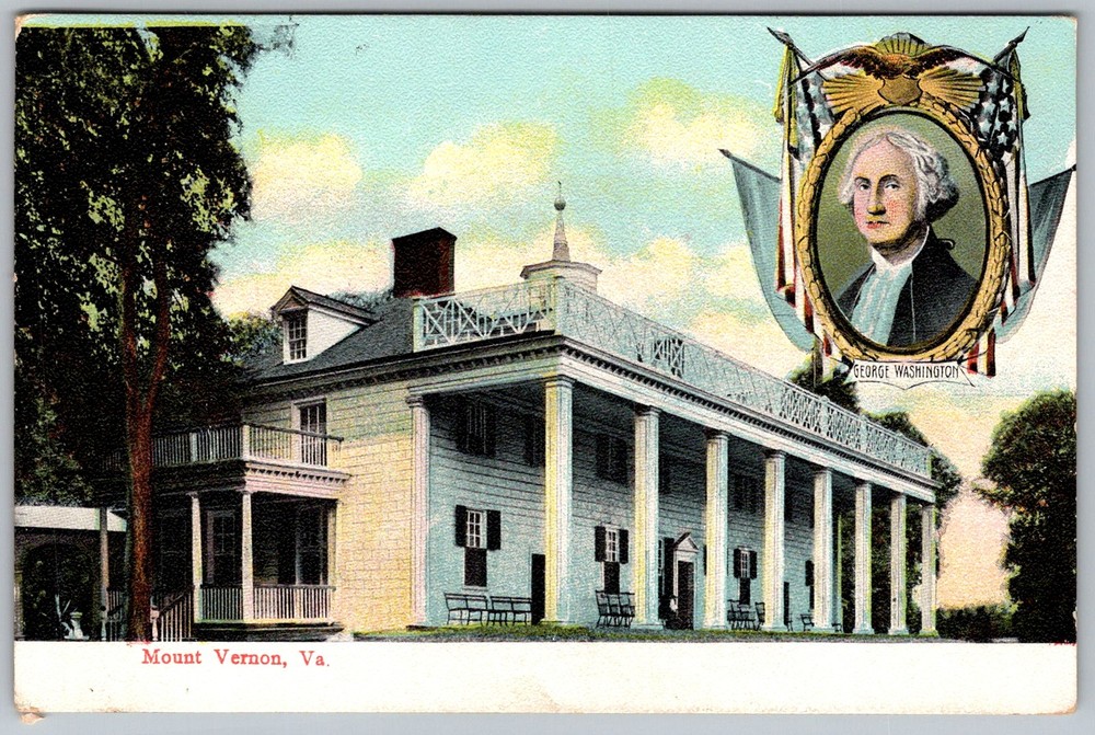 Antique Postcard George Washington Home Mount Vernon, VA 1910s