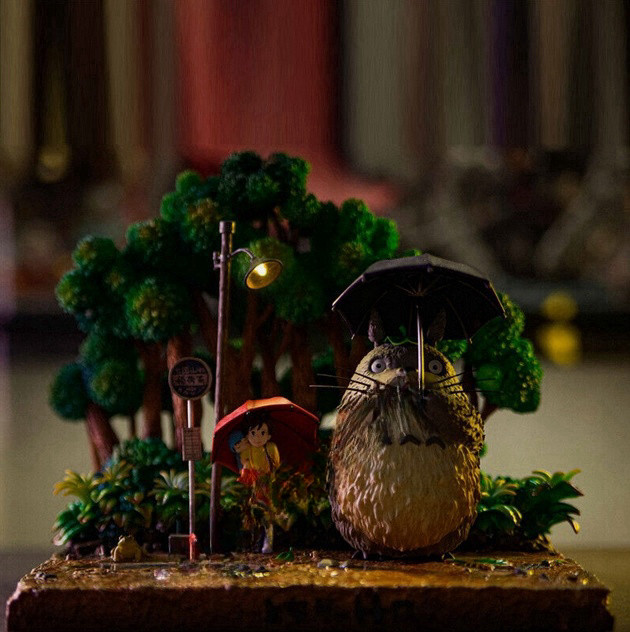OPM Studio My Neighbor Totoro Resin Statue Totoro Model in stock Bus station