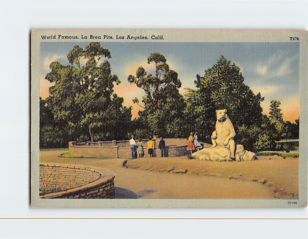 Postcard La Brea Pits Los Angeles California USA