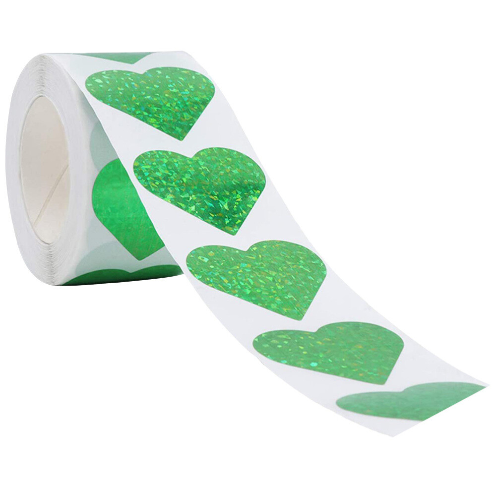 Heart Seal Envelope Stickers Label Card Envelopes Decorations Green Ornaments