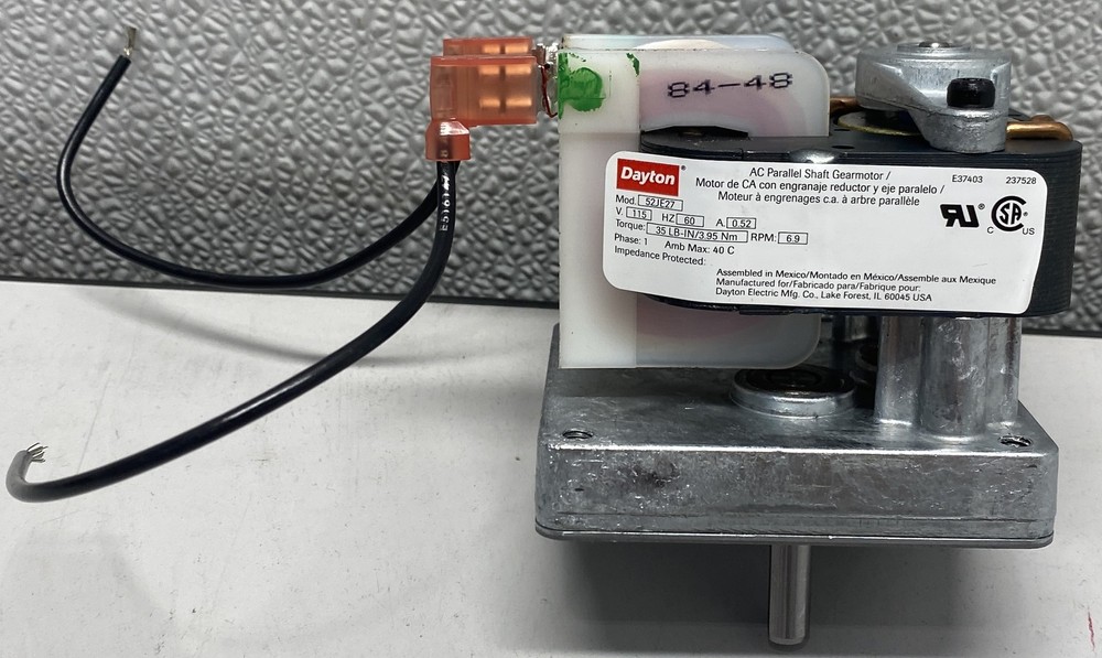 Dayton Parallel Shaft Gear Motor 6.9 RPM .52A 52JE27