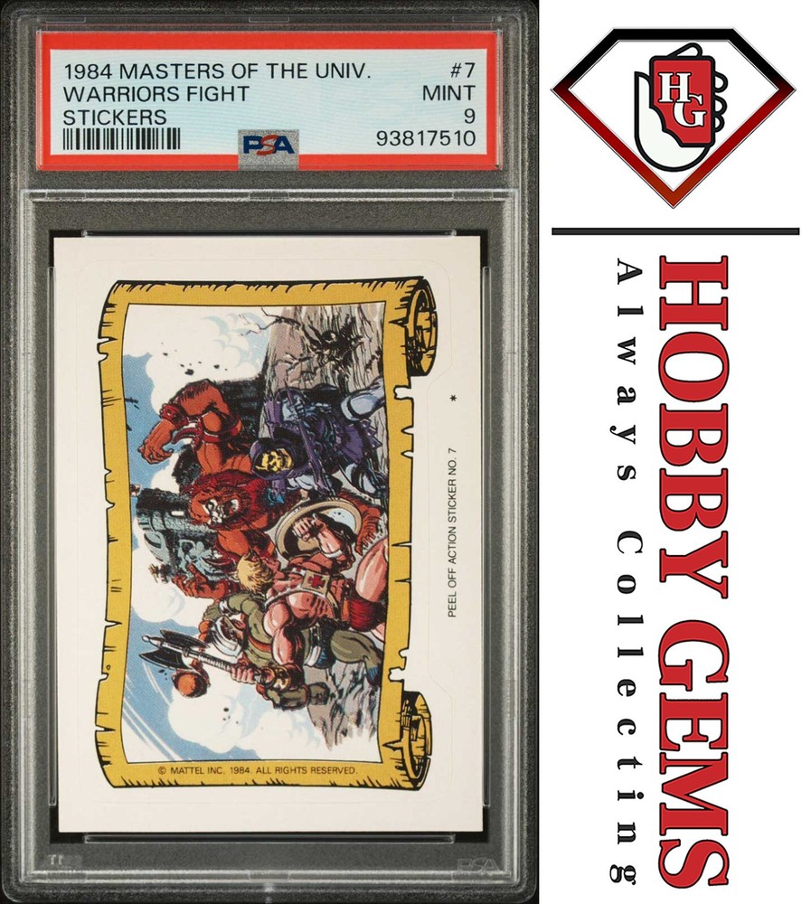 HE-MAN & SKELETOR PSA 9 1984 Masters of the Universe Sticker #7 C2