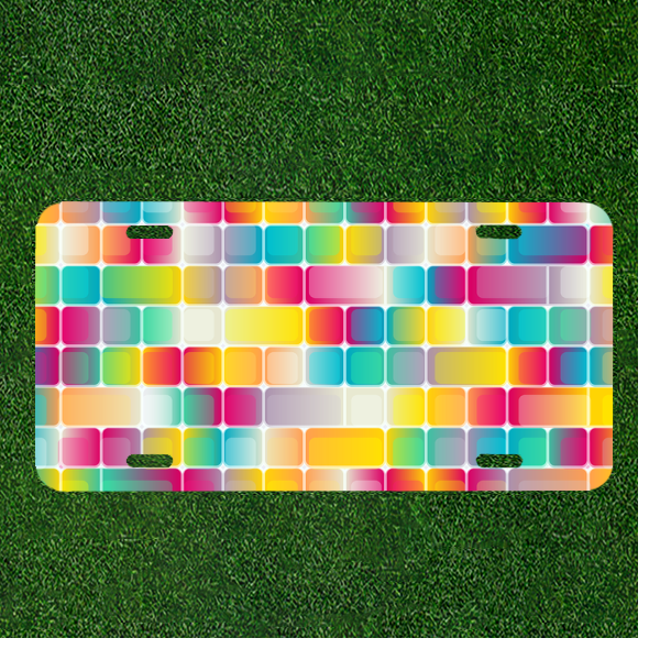 Personalized Car License Plate with Vibrant Abstract Color Background