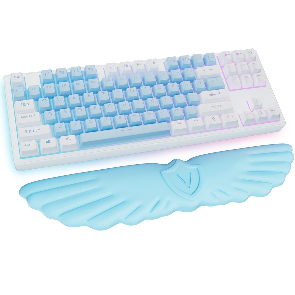 Soft Leather Angel Wing Cloud Keyboard Rest with Memory Foam Support
