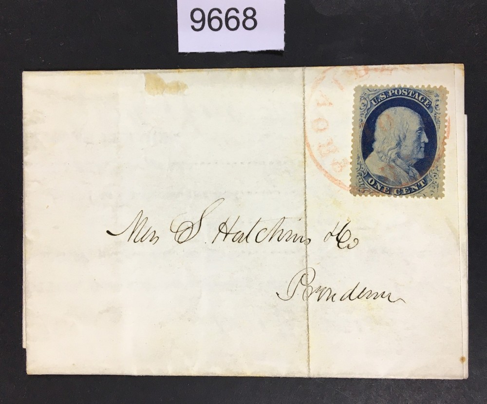 Momen: Us Stamps #24 Used On Cover Xf Stamp Cv $150++ Lot #9668