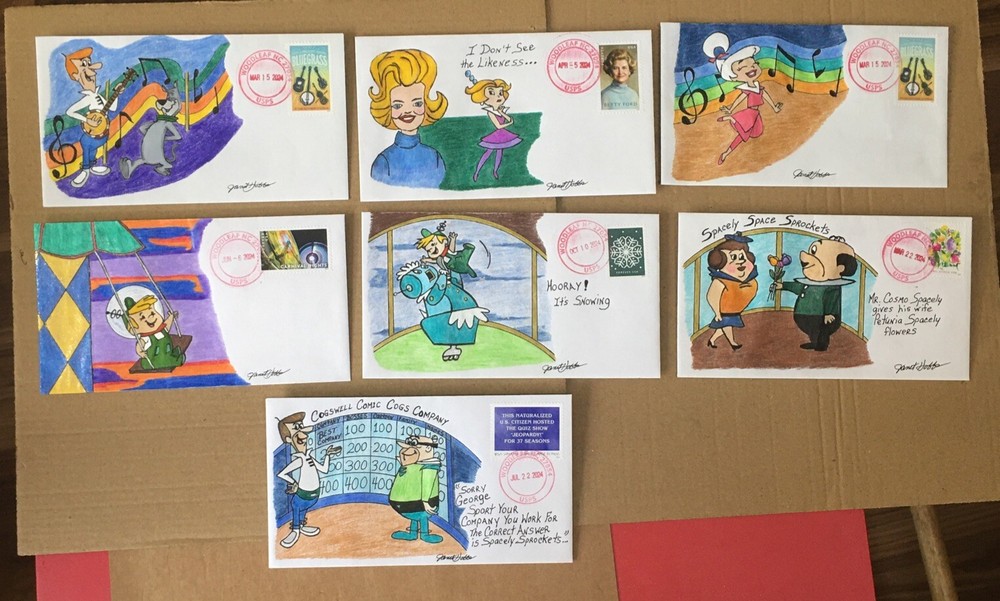 2024 Forever Stamp Collection 2C105 Set Of 7 The Jetsons Cachets FDC/OOAK
