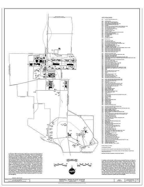 Photo:Marshall Space Flight Center Site Map 1960 NASA Huntsville Alabama