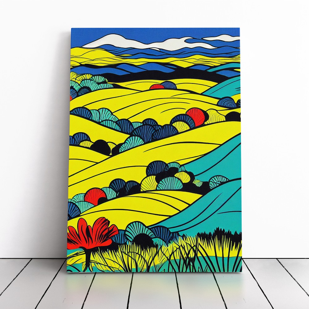 Spring Landscape Pop Art Canvas Wall Art Print Framed Picture Decor Living Room