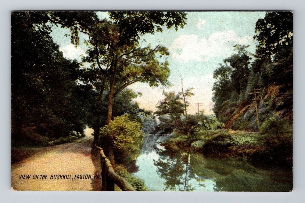 Easton PA-Pennsylvania, Scenic View on the Bushkill, Vintage Postcard