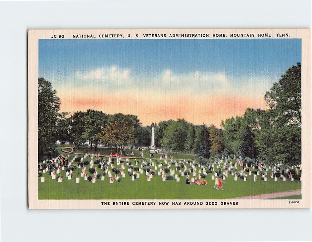 Postcard National Cemetery US Veterans Administration Home Mountain Home TN