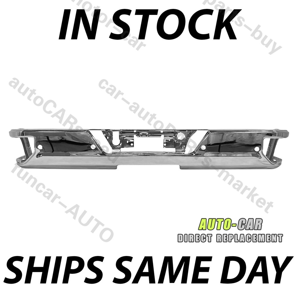 NEW Chrome Rear Bumper Face Bar for 2019-2025 Chevy Silverado GMC Sierra w/ Park