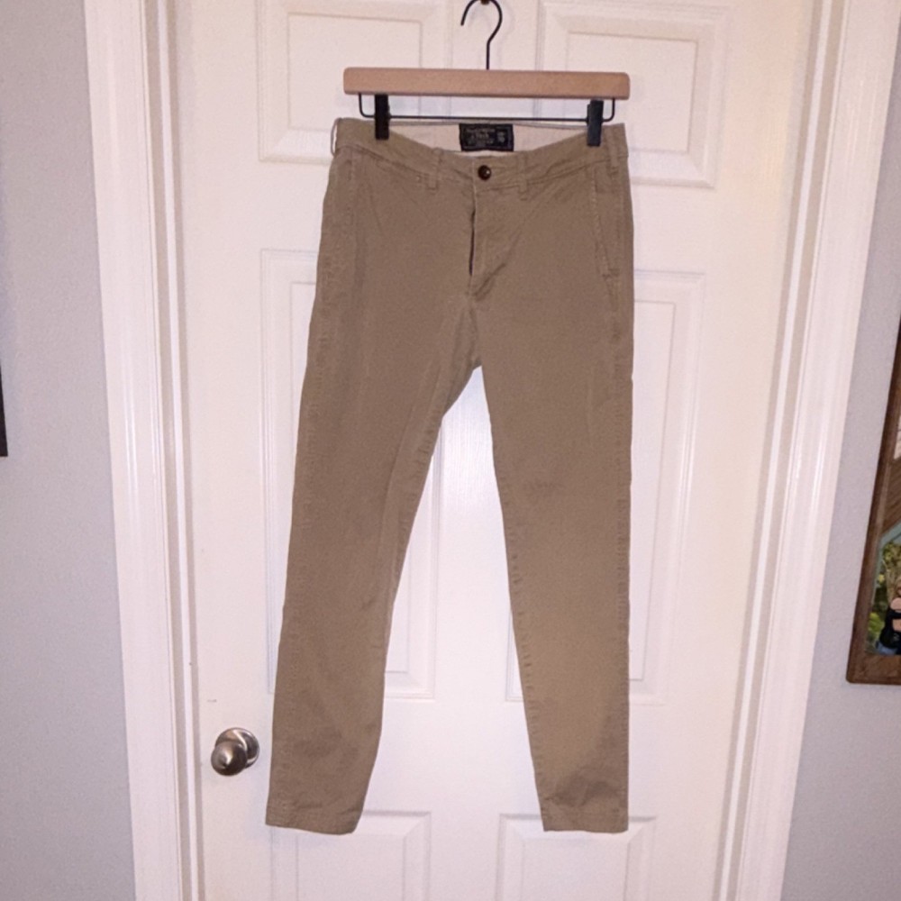 Abercrombie and Fitch Felix Super Slim Stretch Men’s Khaki Pants        28”x 30”