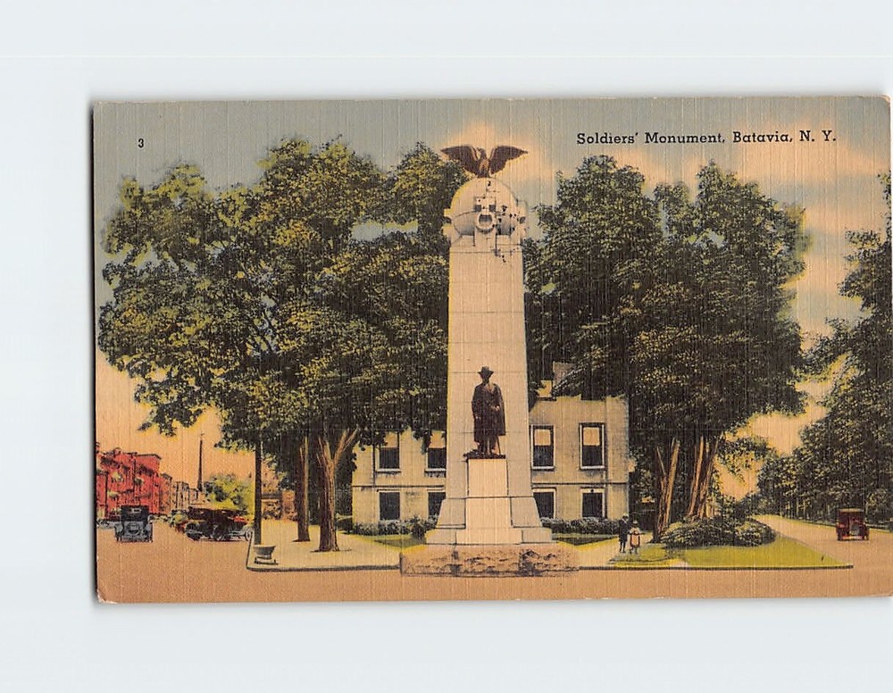 Postcard Soldier's Monument Batavia New York USA