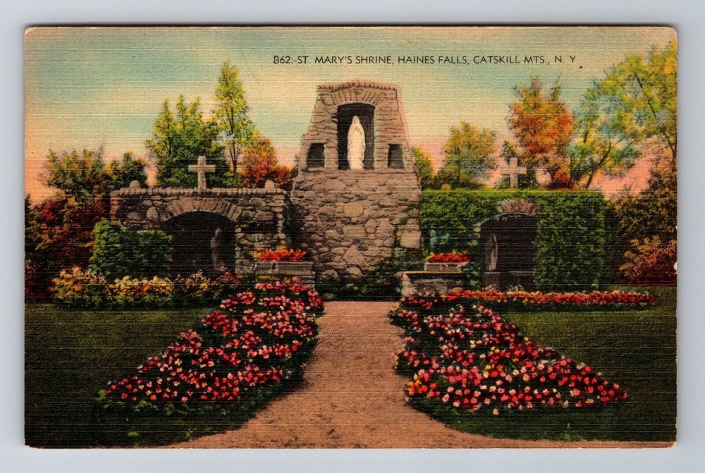Haines Falls, NY-New York St. Mary's Shrine Catskill Mountains Vintage Postcard