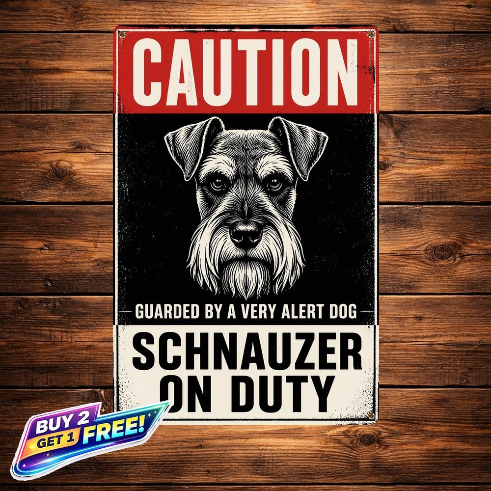 Rustic Schnauzer Dog Bar Plaque Retro Metal Tin Sign 8x12