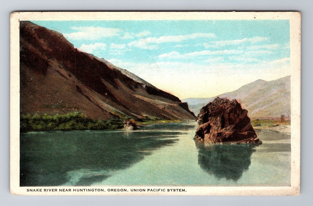 Huntington OR-Oregon, Snake River, Antique Vintage Souvenir Postcard