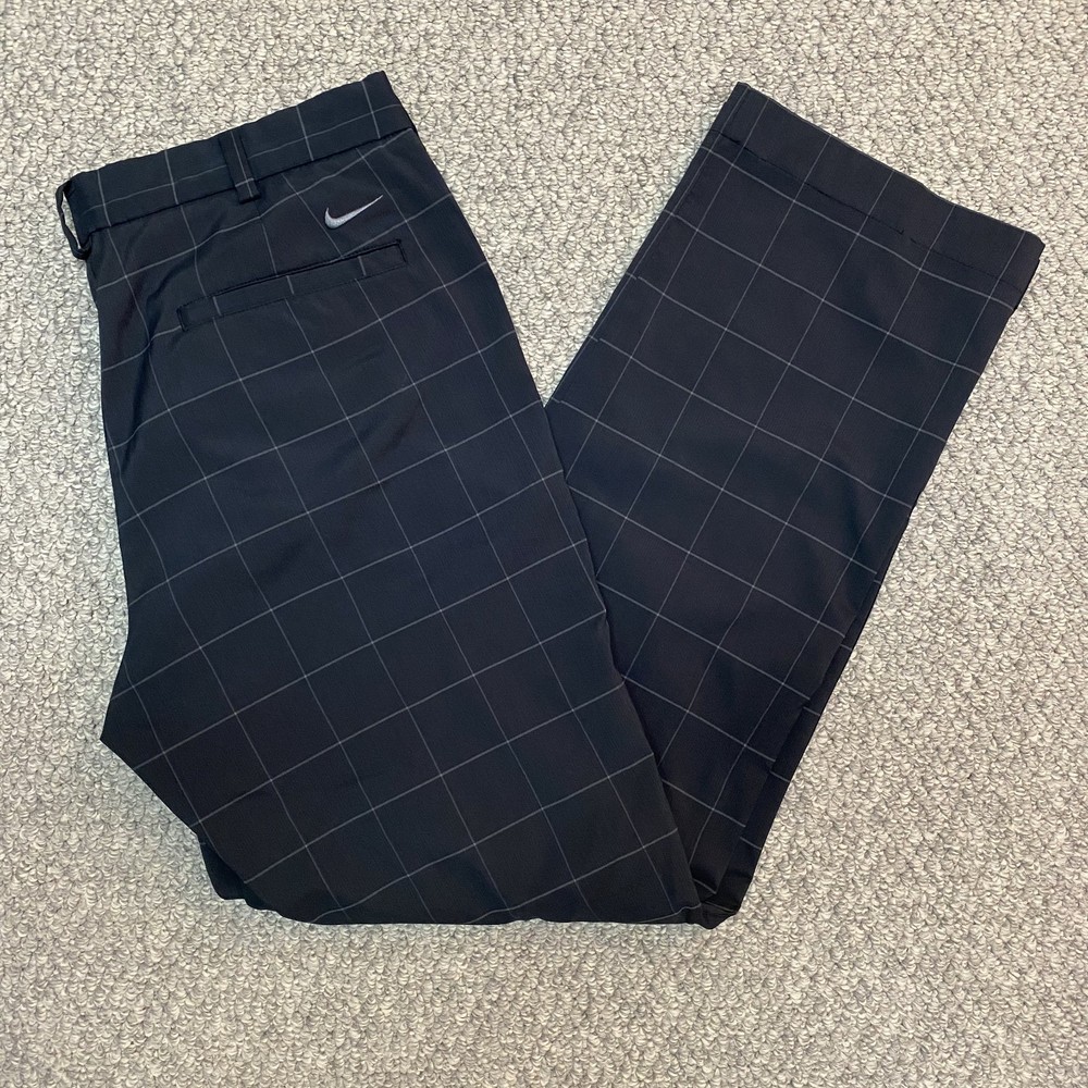 Nike Golf Men's Pants Size 33x30 Fits 34x30 Navy Gray Striped Tour Performance