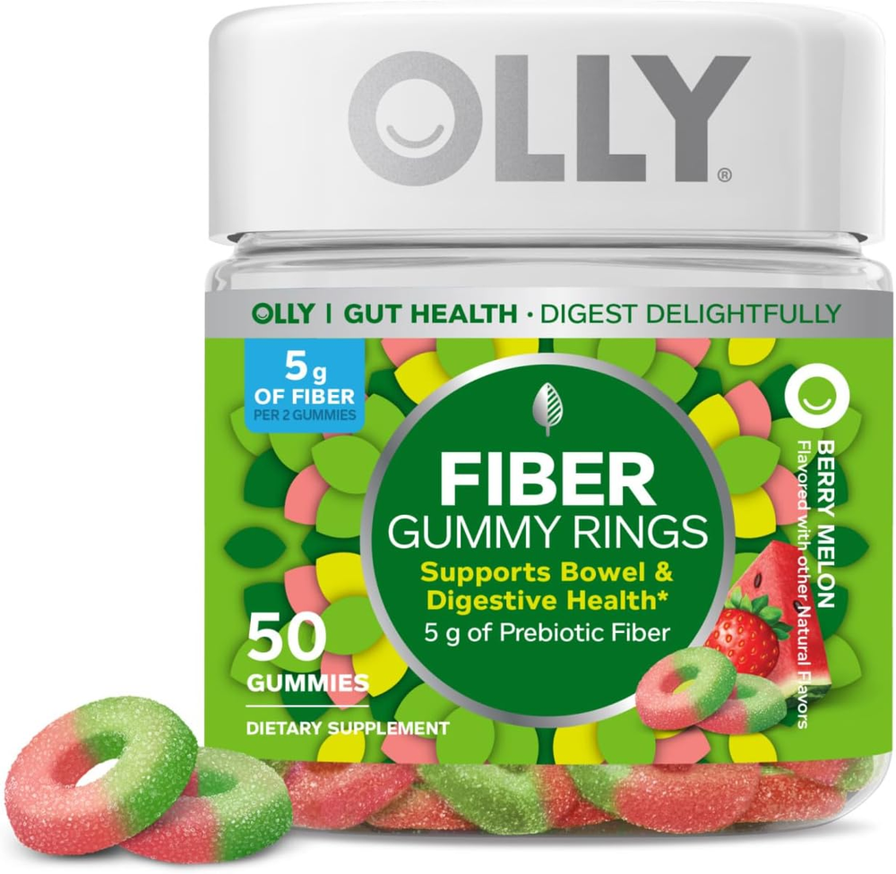 Fiber Gummy Rings, 5G Prebiotic Fiber, FOS (Fructo-Oligosaccharides), Digestive