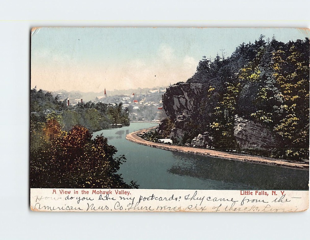 Postcard View in Mohawk Valley Little Falls NY USA