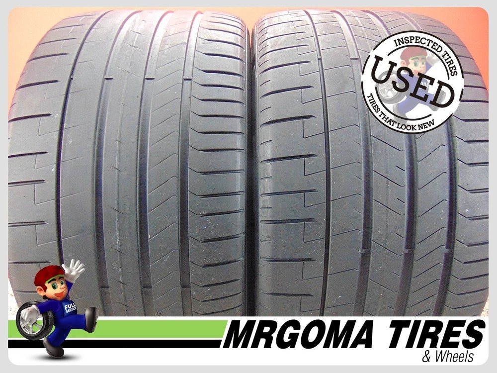 SET OF2 PIRELLI P ZERO NFO ELECT PZ4 305/30/21 USED TIRES 88% LIFE PZERO 3053021