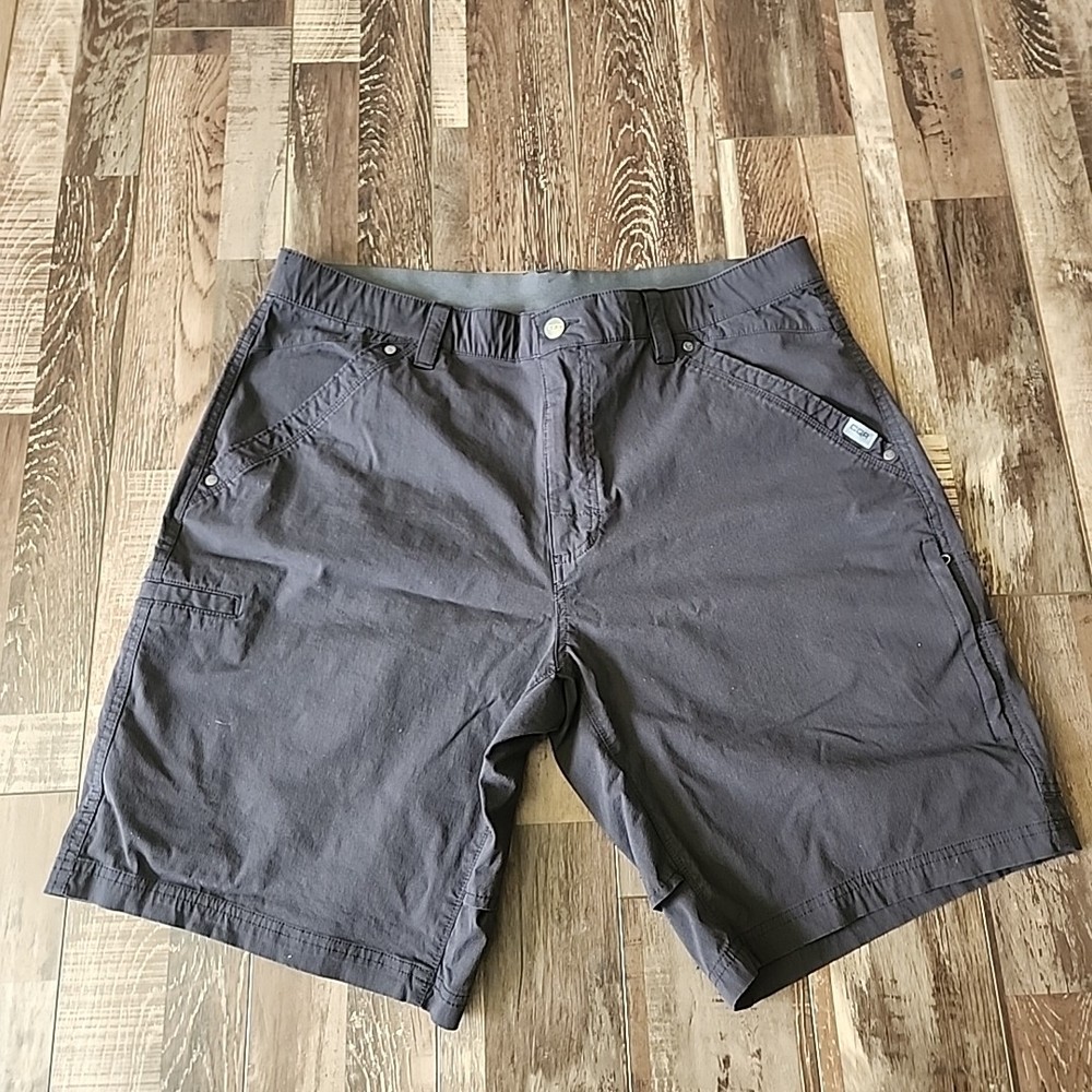 CQR Tactical Cargo Shorts Mens 38 Waist Ripstop Stretch Elastic Gray Outdoor 10L