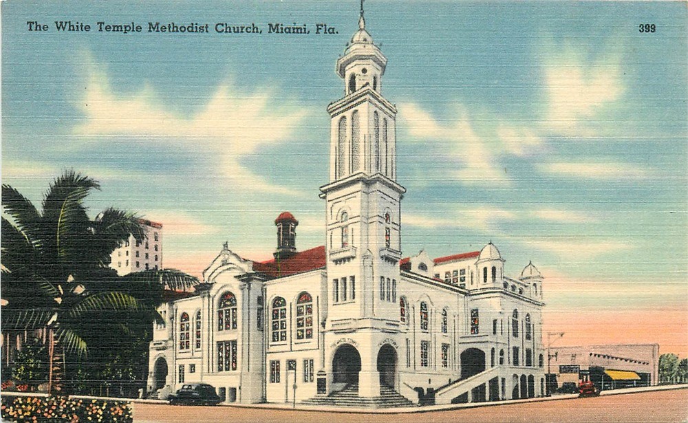 FL, Miami, Florida, White Temple Methodist Church, Tichnor No. 72247