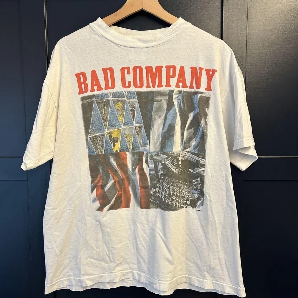 Bad Company band 90s Rare Design White T shirt Heavy cotton gift tee S-5XL