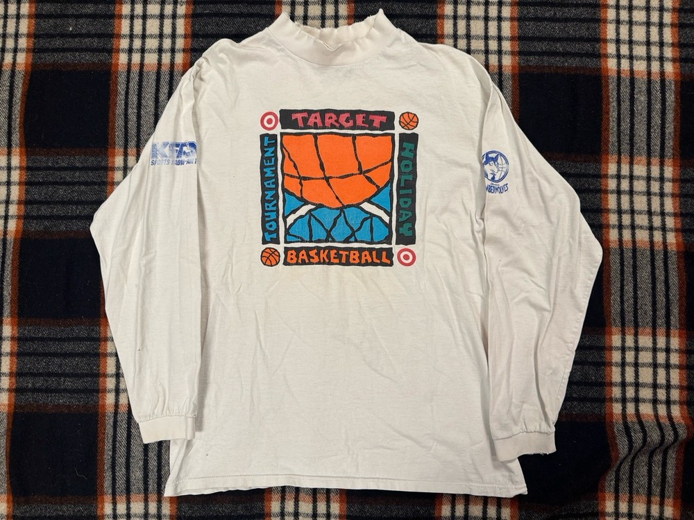 Vintage Minnesota Timberwolves Holiday Target Tournament Long Sleeve Shirt L NBA