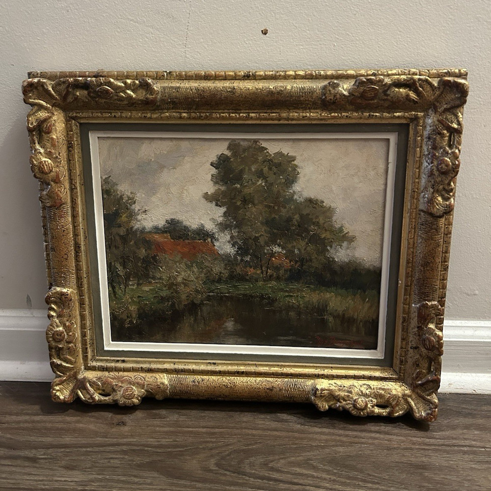 Mya Buggenhout Oil Impressionist Landscape Painting Cottage 16x18 Small