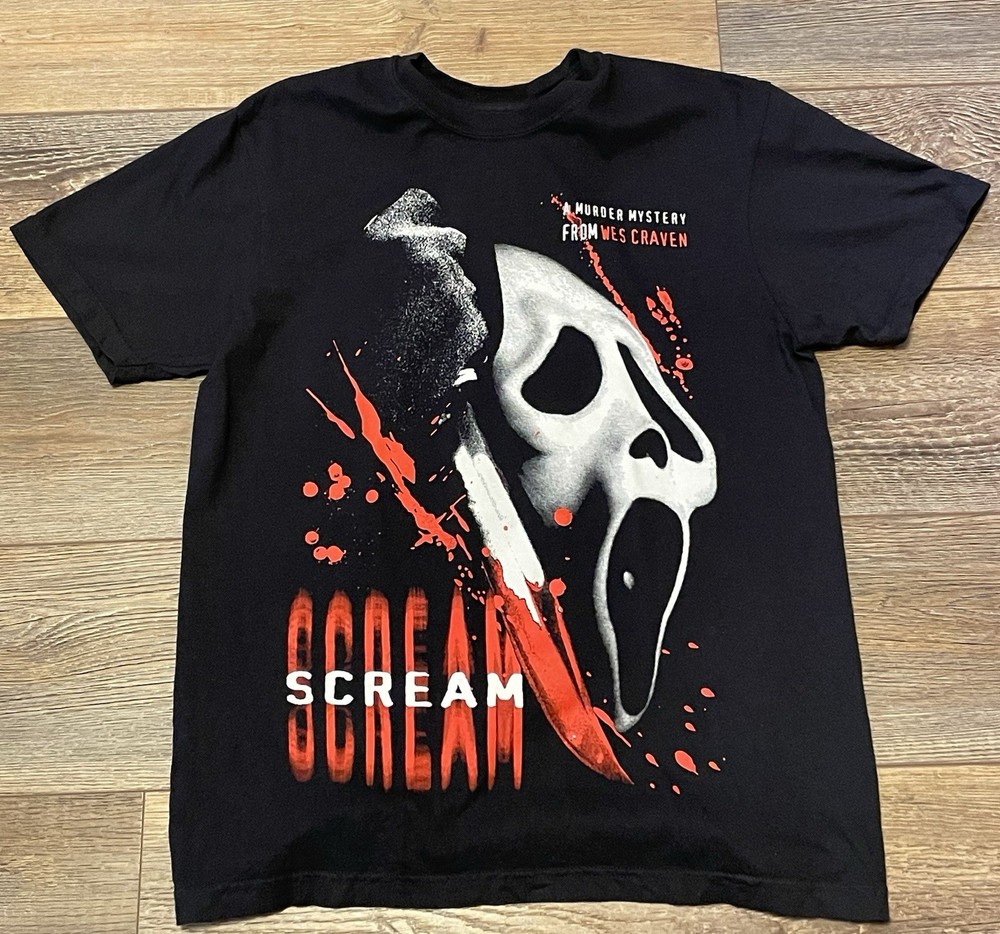 NEW Scream Horror Movie Rare PROMO Graphic Tee Shirt Mens M Slasher Film