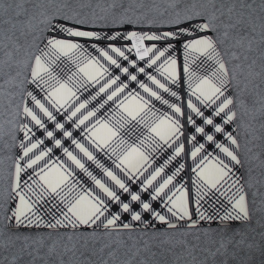 White House Black Market Skirt Womens 6 Plaid Wool Blend Lined Career Work Offic