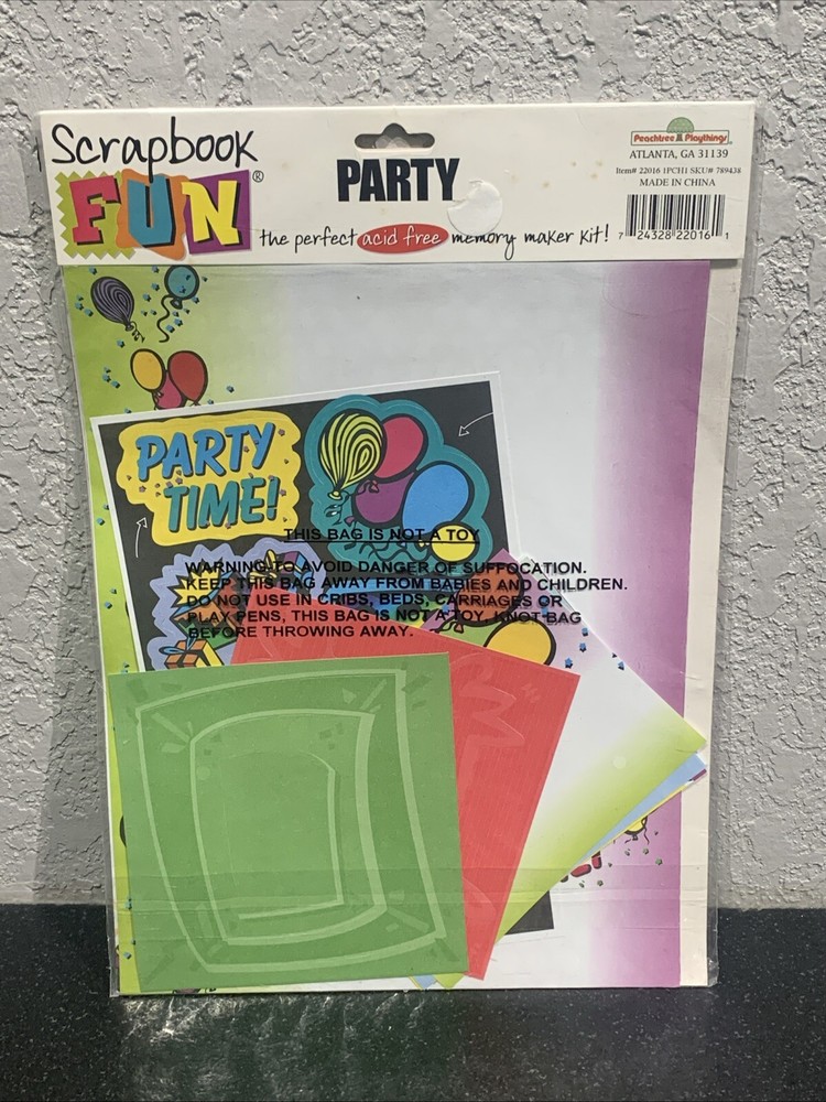 NEW Scrapbook Fun Page Kit PARTY Acid Free Memory Maker Bright Colors-image