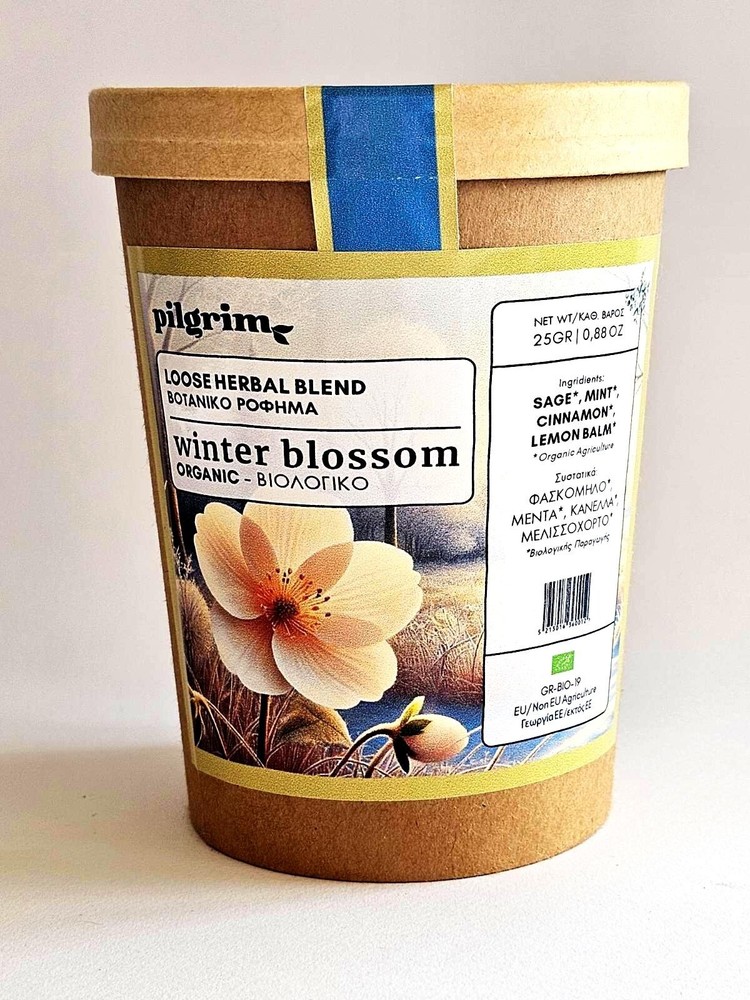 6X Organic Herbal Tea Blend – Winter Blossom | Sage, Lemon Balm, Mint, Cinnamon