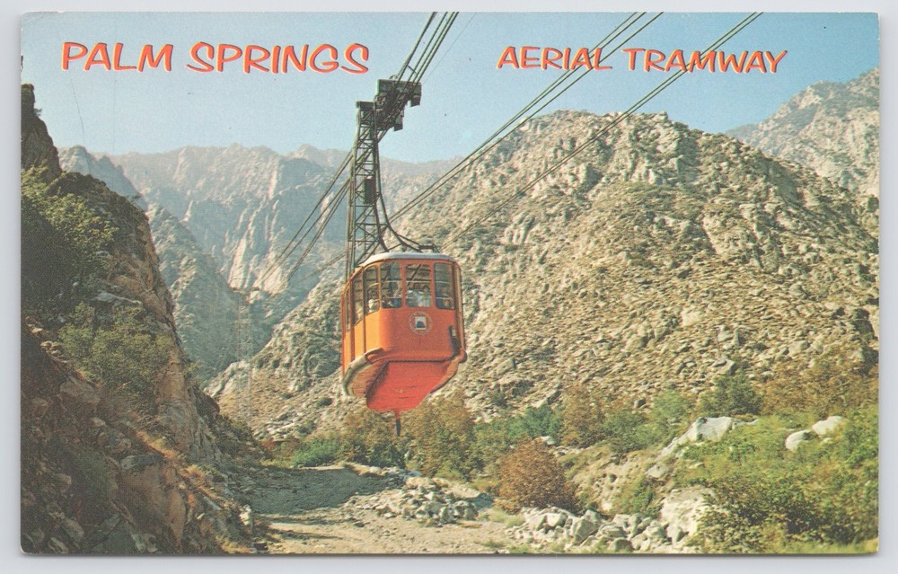 Palm Springs California~Aerial Tramway in Mountains~1950s Postcard