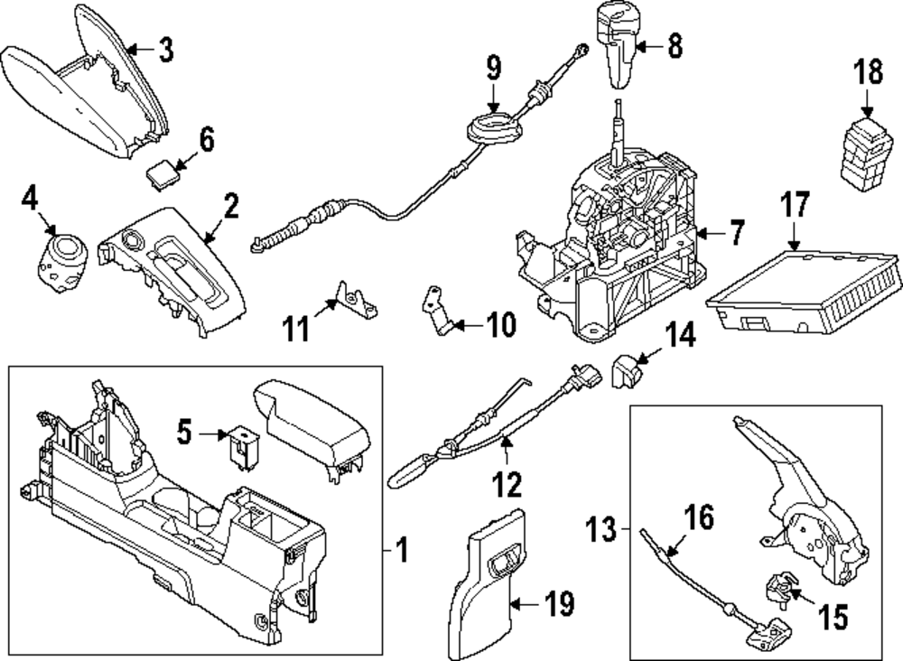 Genuine Nissan Shifter Assembly 34901-5RA0A