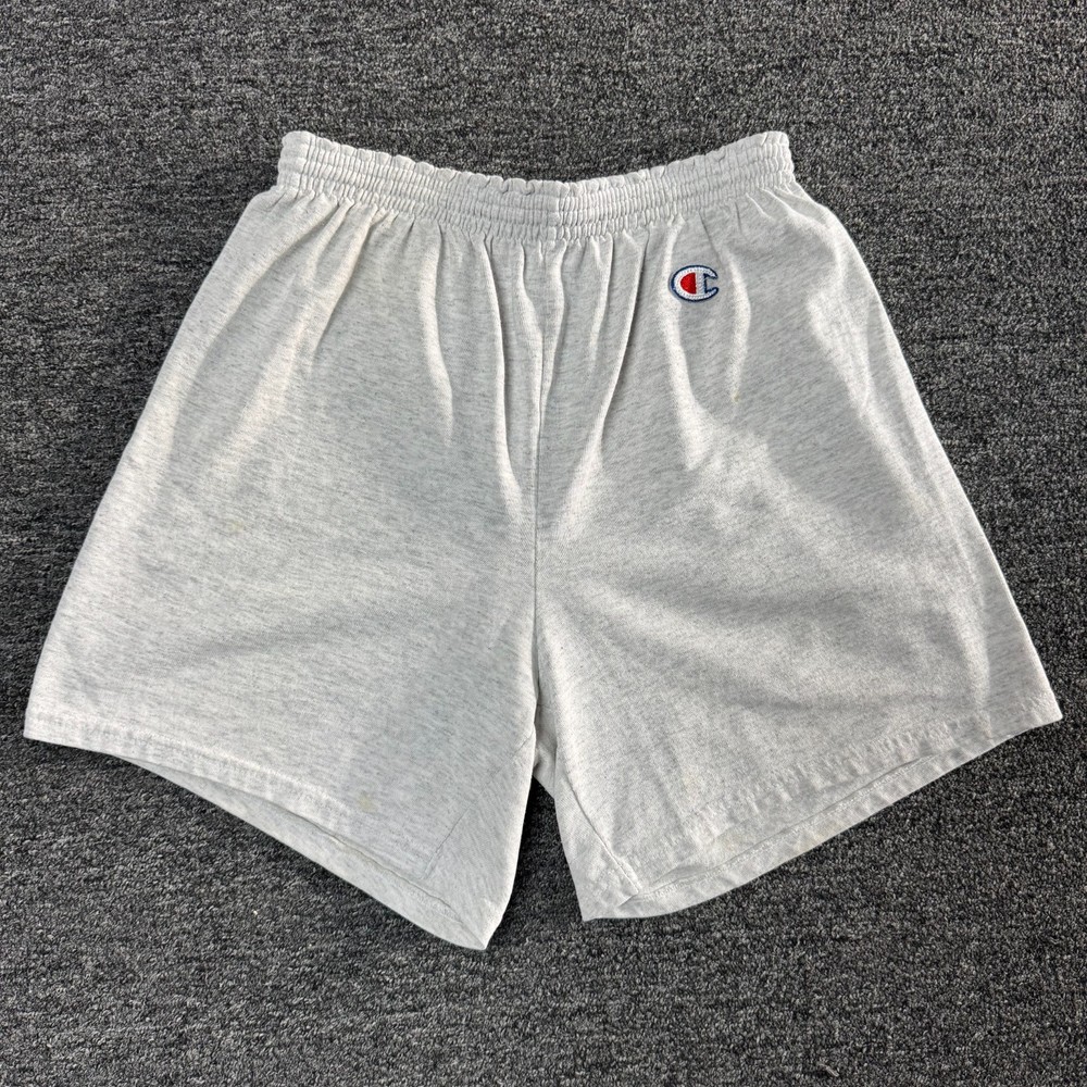 Vintage 90s Champion Blank Lounge Stretch PE Shorts Mens Sz L Heather Gray