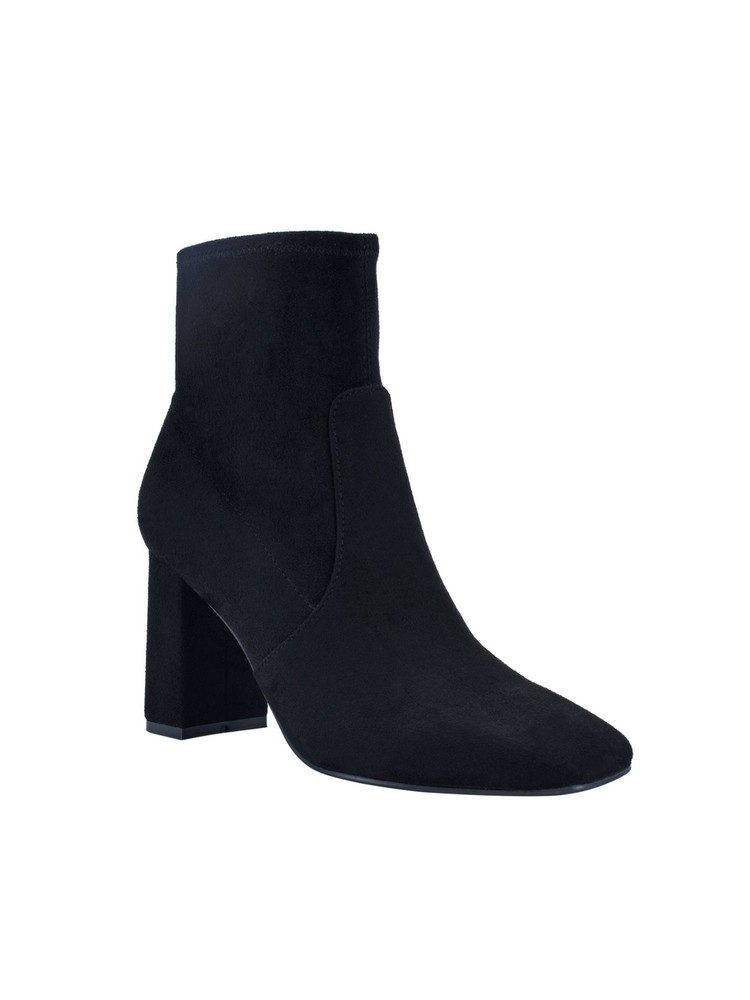 MARC FISHER Womens Black Stretch Needit Almond Toe Block Heel Heeled Boots 8.5 M