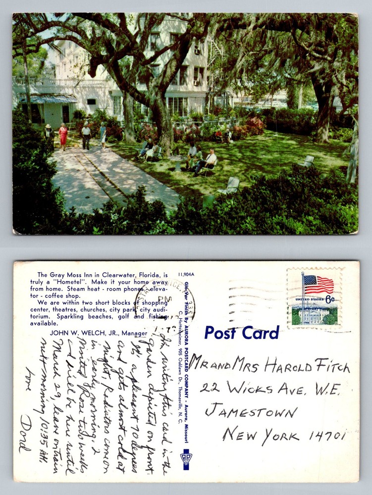 Clearwater, FL-Florida, The Gray Moss Inn Hotel Garden Guests Vintage Postcard