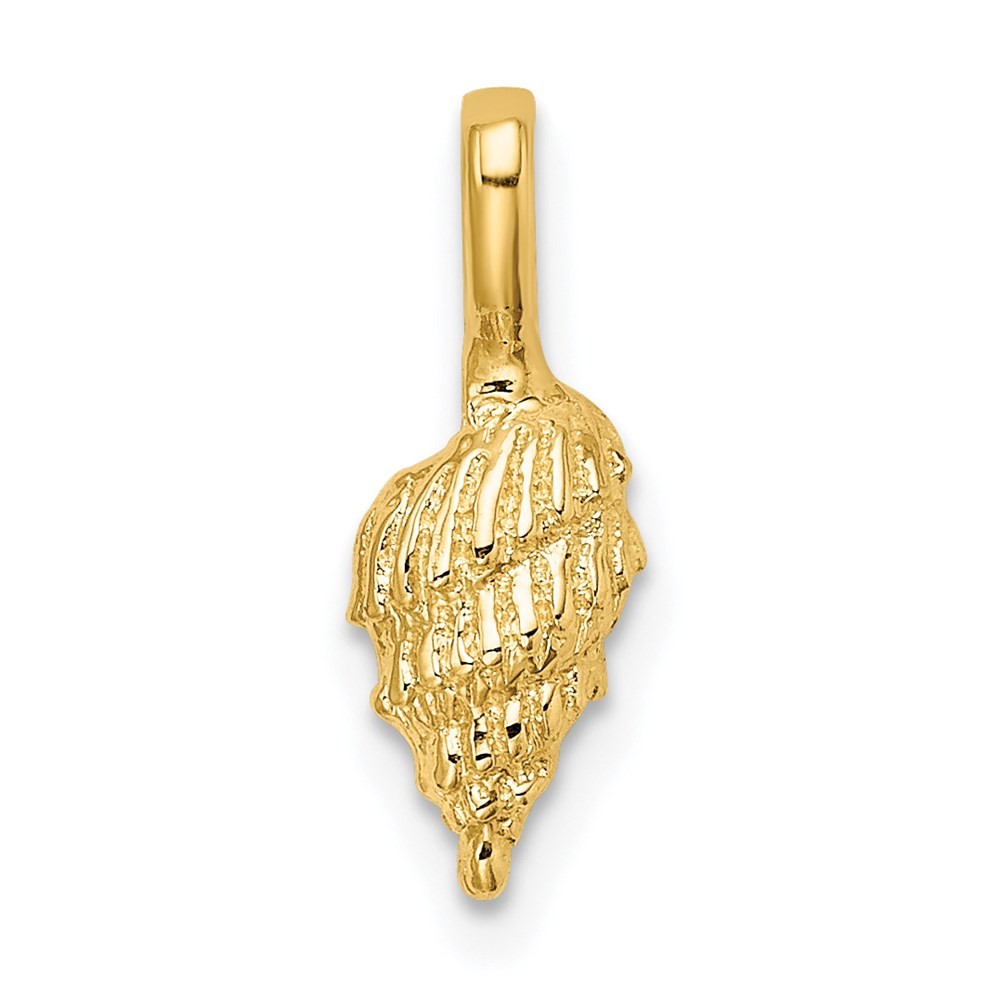 14k Yellow Gold Mini Conch Shell Charm Pendant 0.44gm L-15.05mm, W-5.65mm