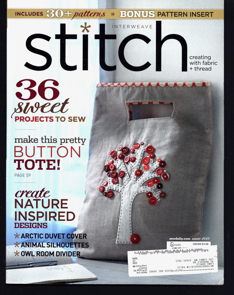 Interweave Stitch Magazine With Bonus Pattern Insert Winter 2013