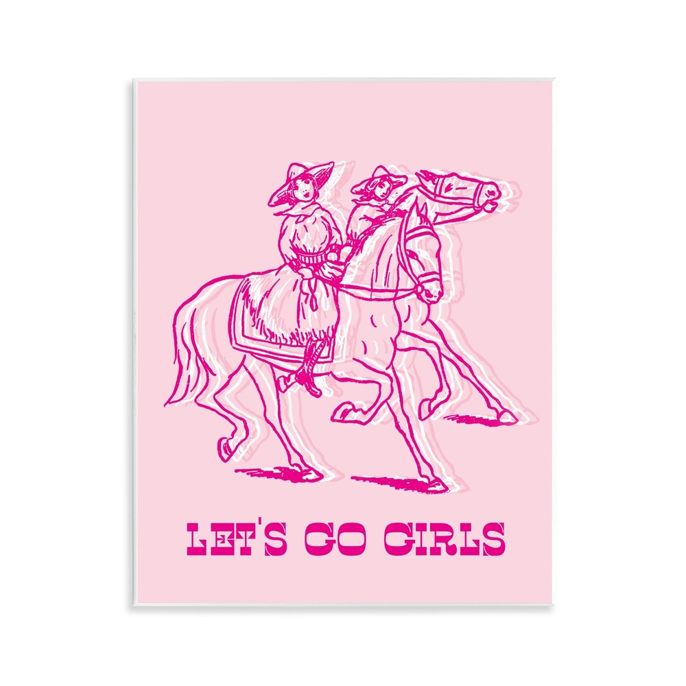Let's Go Girls Outline Wall Plaque Art Design by Daphne Polselli, 11 x 14