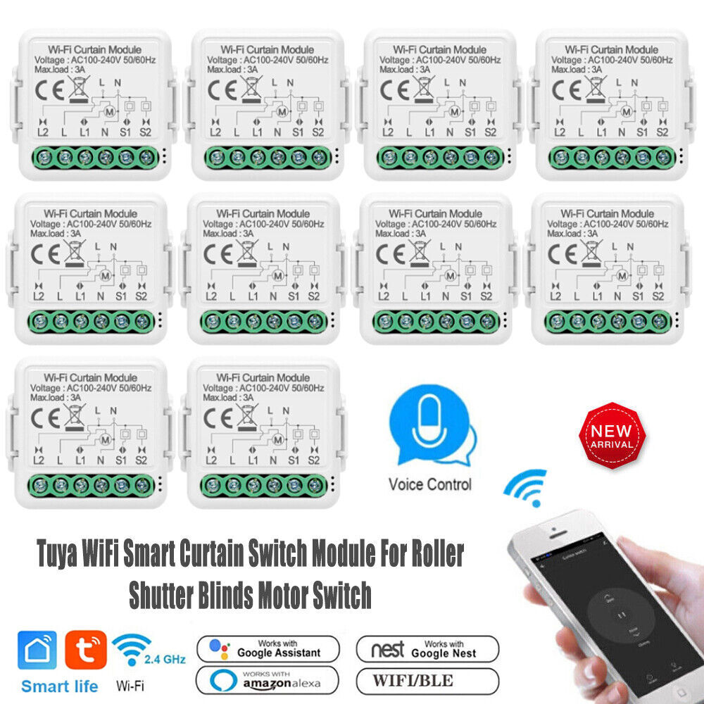 Smart WiFi Bluetooth Curtain Switch for Tuya Alexa Home Automation US