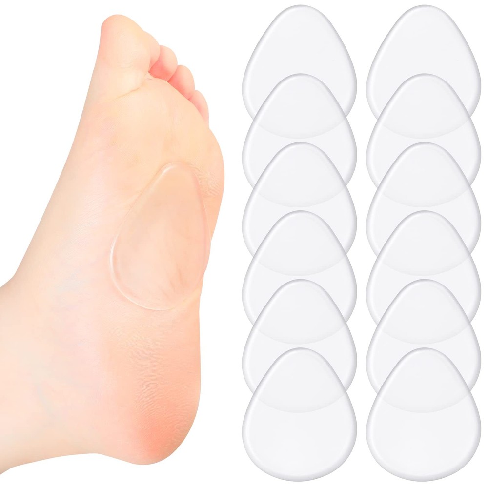 12 Pieces Metatarsal Pads Gel Ball of Foot Cushions Soft Pain Relief Forefoot...